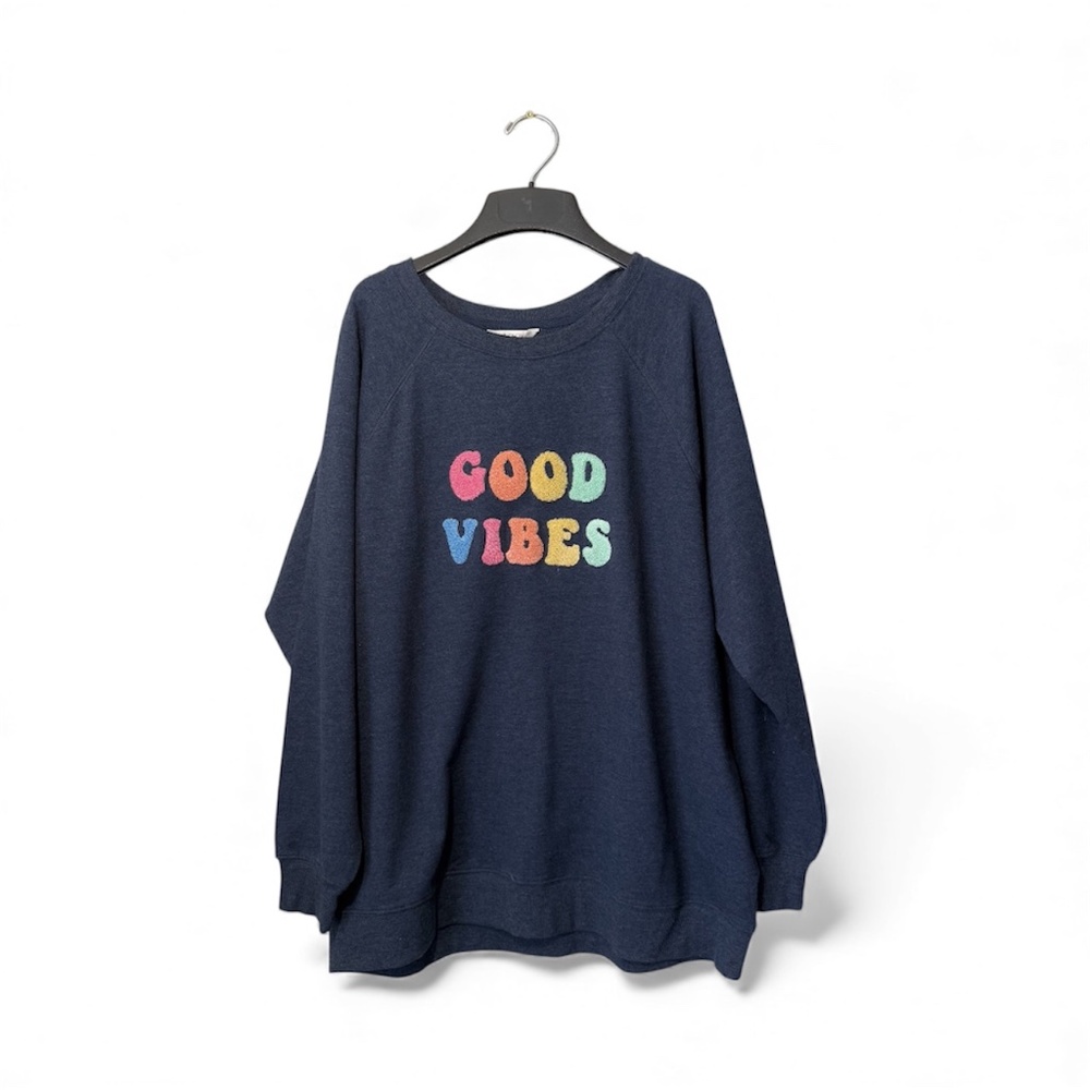 Wildfox 'Good Vibes' Sweatshirt Navy Size L